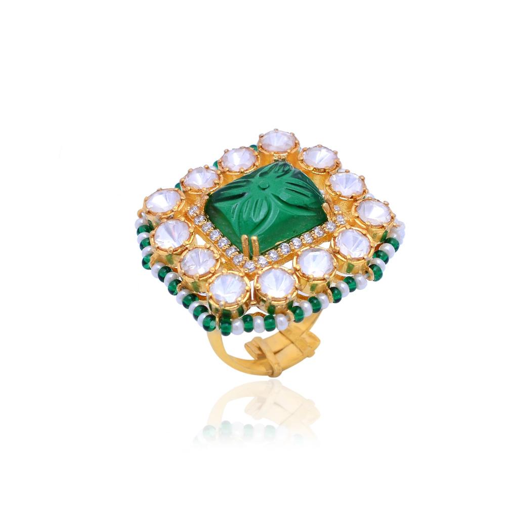 White Moissanite Rings Wholesale Emerald Rings 925 Sterling Silver Rings