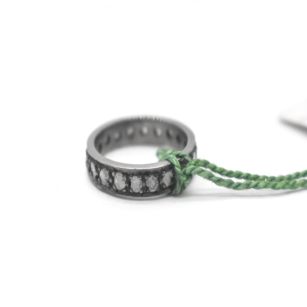 925 Sterling Silver Pave Diamond Half Eternity Wedding Band
