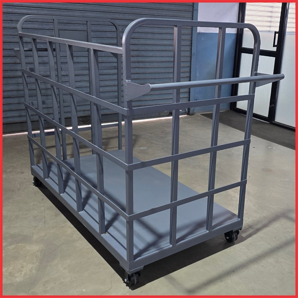 Textile Fabrics Trolley - Sturdy Steel Frame, 3-tier Design , Durable Wheels For Easy Maneuverability