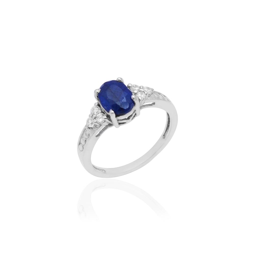 Natural Sapphire Ring In 925 Sterling Silver, Gemstone Rings
