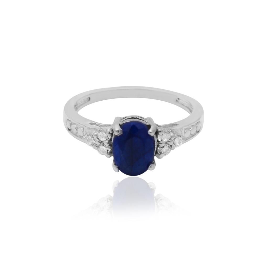 Natural Sapphire Ring In 925 Sterling Silver, Gemstone Rings