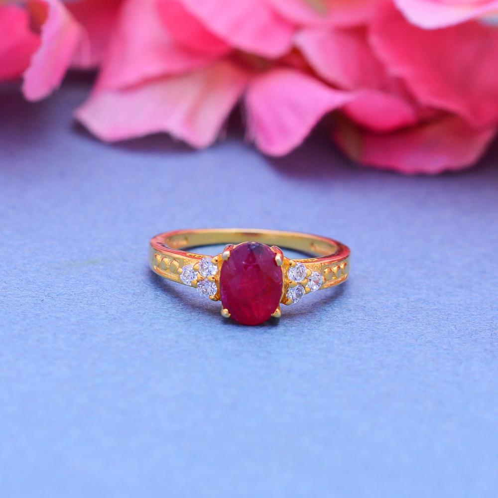 925 Sterling Silver Ruby Gemstone Ring, Zircon Ring