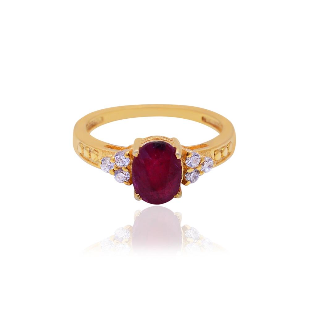 925 Sterling Silver Ruby Gemstone Ring, Zircon Ring