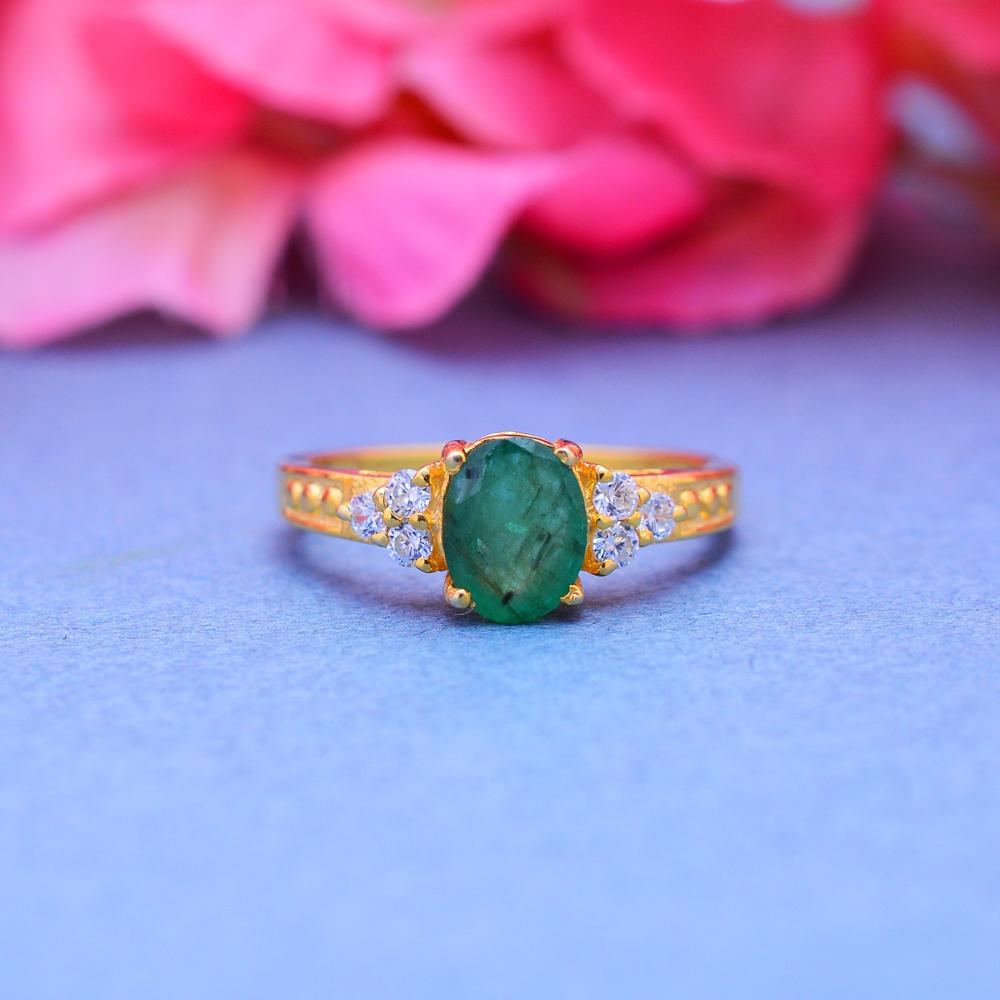 Ladies Emerald Ring, 925 Sterling Silver Ring, Gemstone Rings