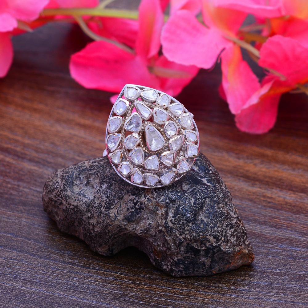 Moissanite Ring, Engagement Ring, 925 Sterling Silver Statement Ring