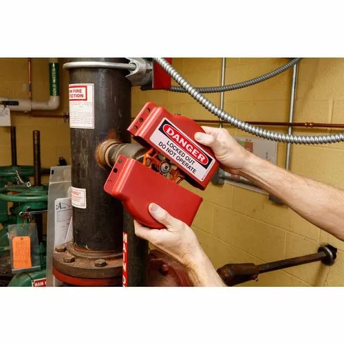 Adjustable Gate Valve Lockout - Color: Red