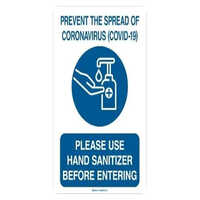 Covid Signage Label - Acrylic Material, Customizable Shape & Color | Easy Application With Self-adhesive Tape For Business Promotion