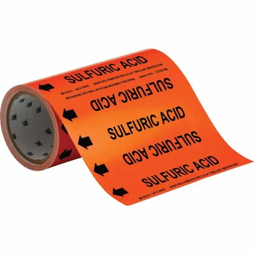 Sulfuric Acid Roll Form Pipe Marker Labels