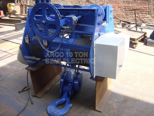 Semi Electric Wire Rope Hoist - Color: Silver And Blue