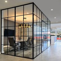 Modular Glass Partition - Color: Silver / Black / Anodized / Metalic