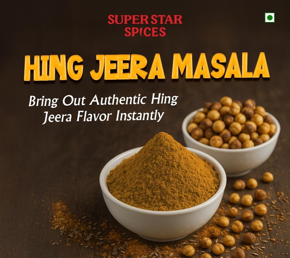 Hing Jeera Masala - Brown Powder, Food Grade Blended Seasoning for Aromatic Roasted Chana | 6-Month Shelf Life, Store at Room Temperature