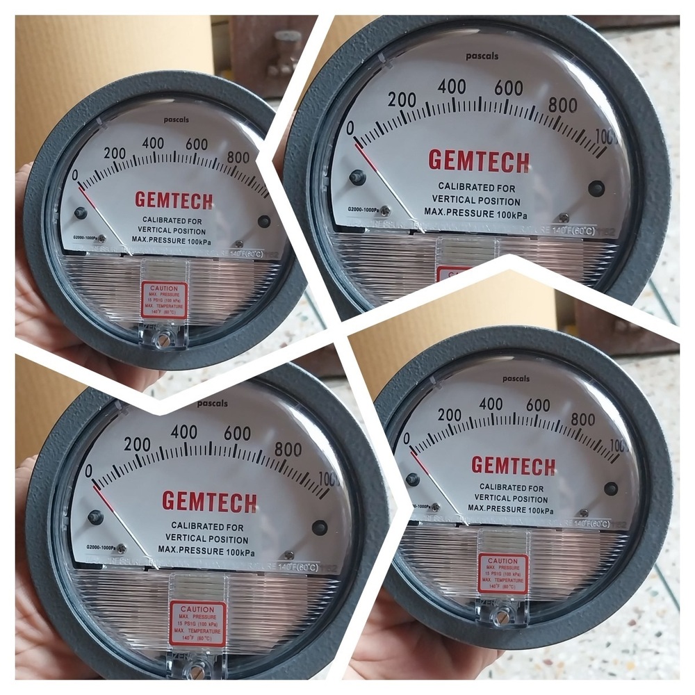 Supplier Gemtech Differential Pressure Gauge In Noida Uttar Pradesh - Accuracy: A 2% (-Ha Model A 1) Of Fs (A 3% (-Ha A 1.5%) On -0