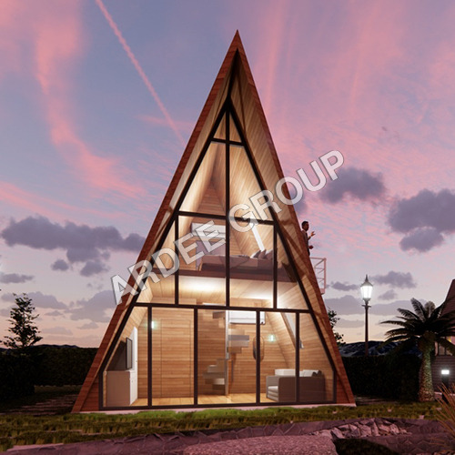 Prefabricated A Shape Cottage - Color: Brown