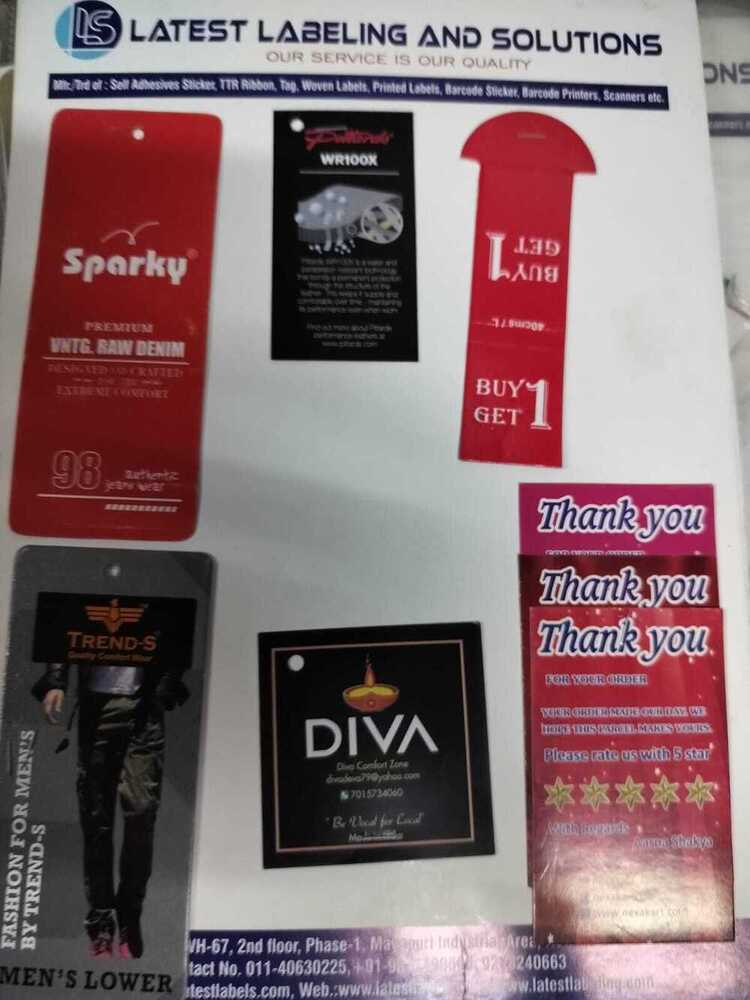 paper printed  tag