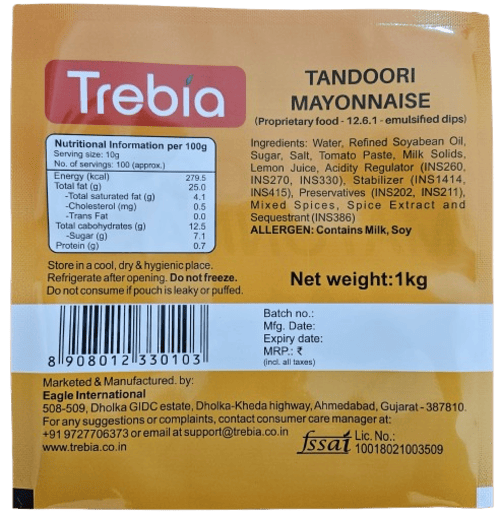 1kg Tandoori Mayonnaise Pouch - Feature: Eggless And Vegetarian