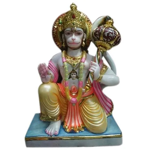 36 Inch Marble Hanuman Statue