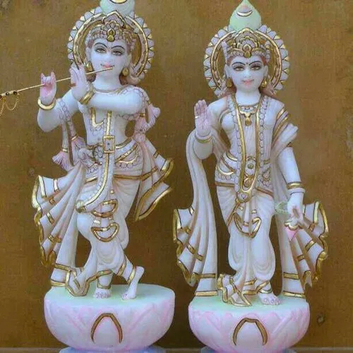 36 Inch Marble Radha Krishna Statues