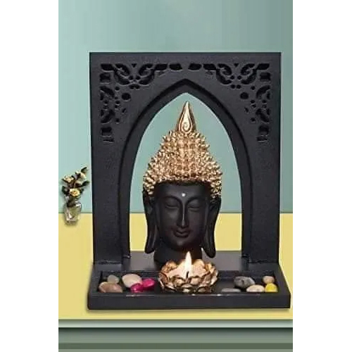 Black Marble Buddha Face
