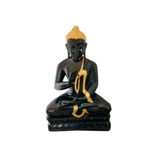 3 Feet Black Marble Buddha Statue