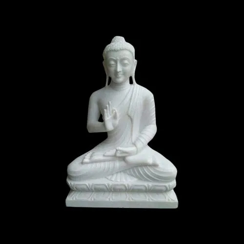 18 Inch Makrana Marble Buddha Statue