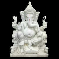 2 Feet White Marble Ganesha Statue - Feature: Easy To Clean