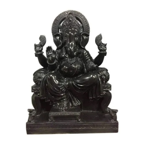 2.5 Feet Black Marble Ganesh Statue