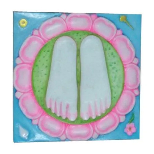 12 Inch Marble Charn Paduka - Color: White