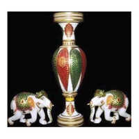 Decorative Makrana Marble Flower Pot - Color: White
