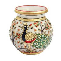 24 Inch Makrana Marble Pots - Color: White