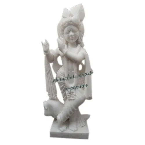 30 Inch Marble Krishana Statue