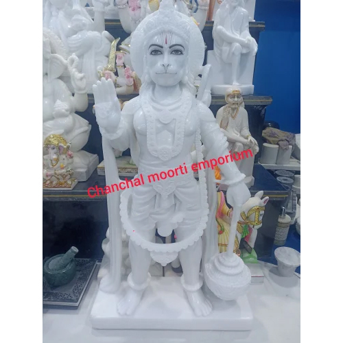 3.5 Feet Marble Hanuman Statue