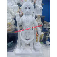 3.5 Feet Marble Hanuman Statue - Color: White