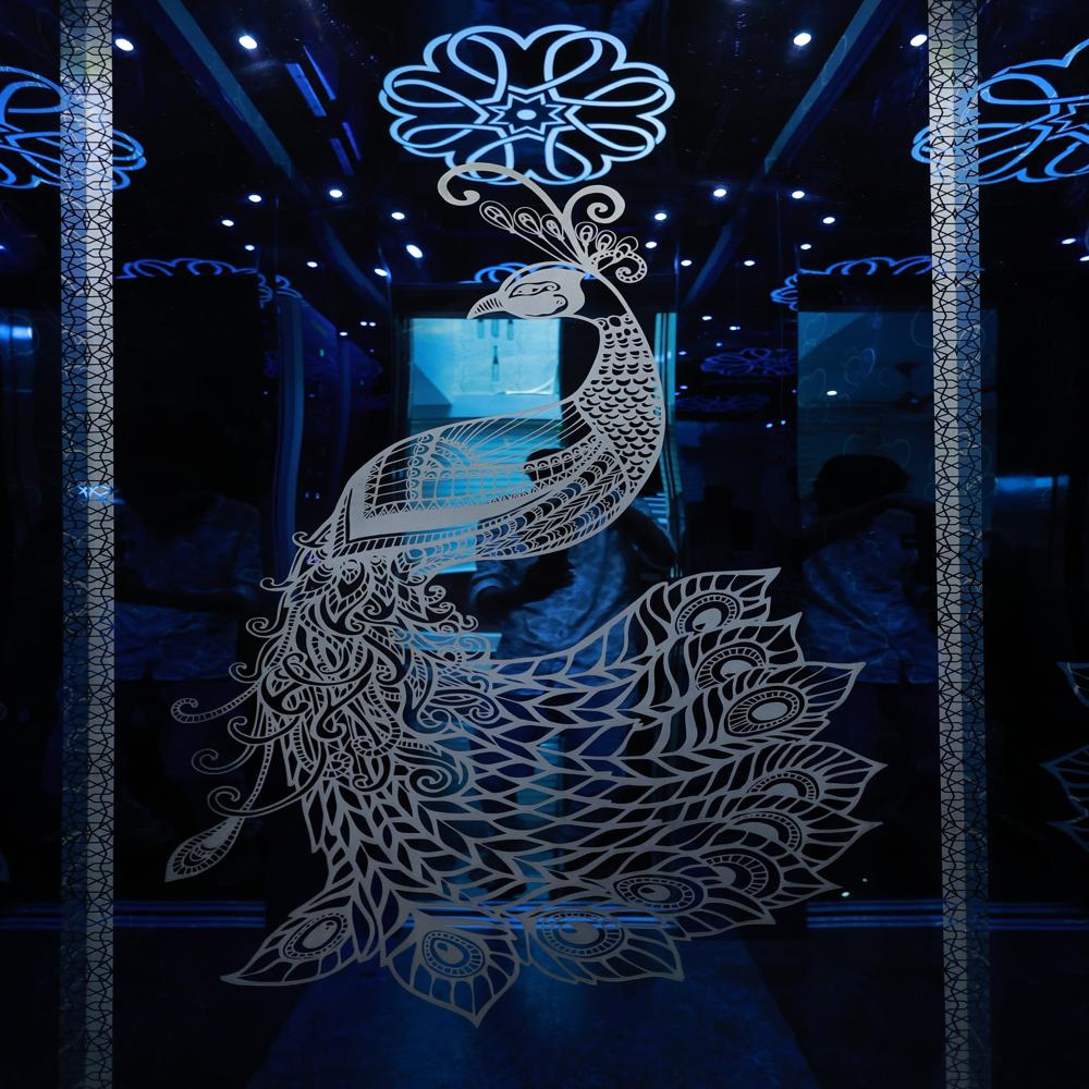 Passenger Home Lift - Machine Roomless, 1300x1300 Mm, 408 Kg | Elegant Blue Mirror Finish, Rfid Access, Whisper-quiet, Energy-efficient