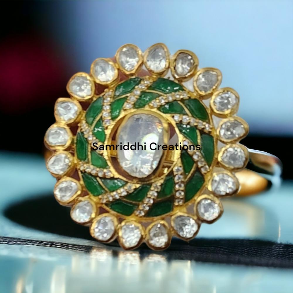 Gold Polki Diamond Ring