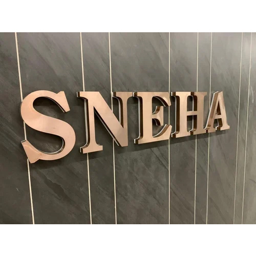 SS Rose Gold Mirror Finish Letter