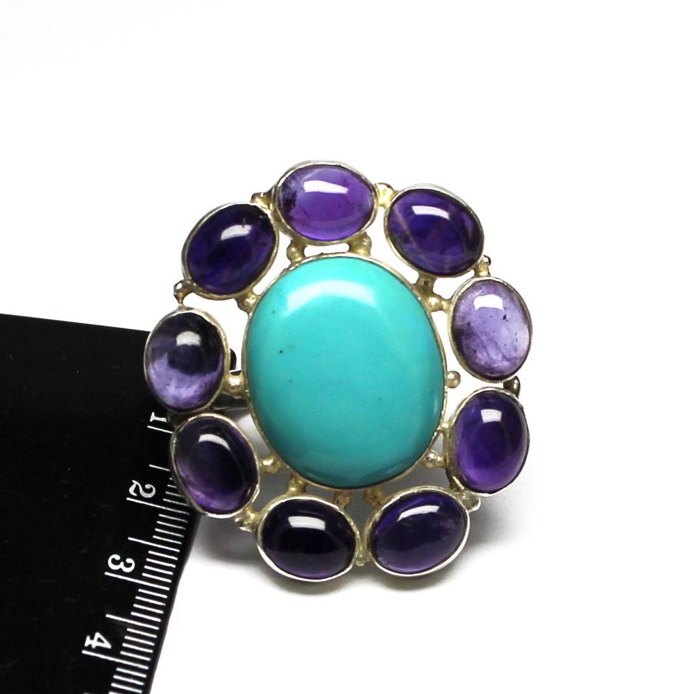 Big Cocktail Gemstone Silver Ring