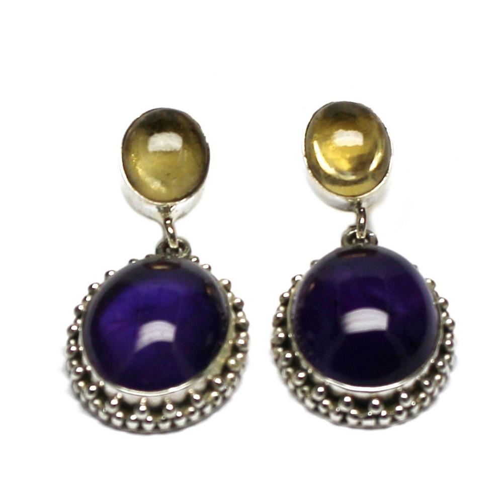 Amethyst Silver Earring
