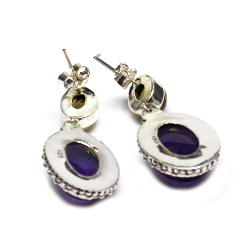Amethyst Silver Earring