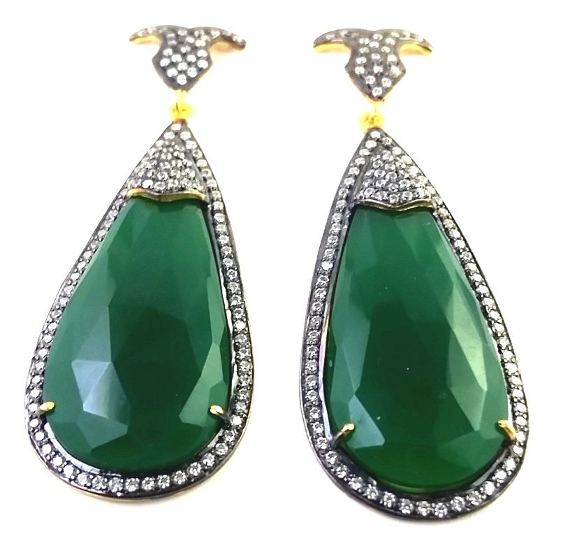 Green Onyx Designer Earring