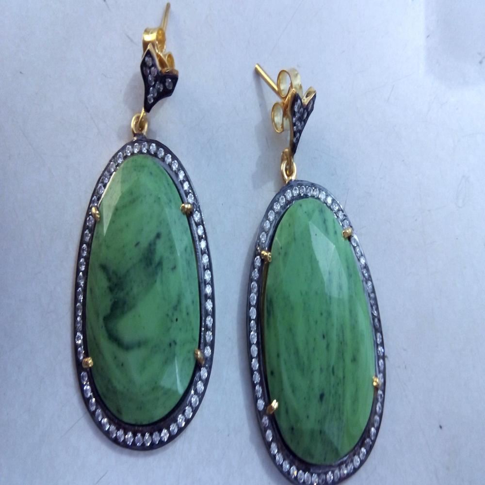 Green Color Stone Earring