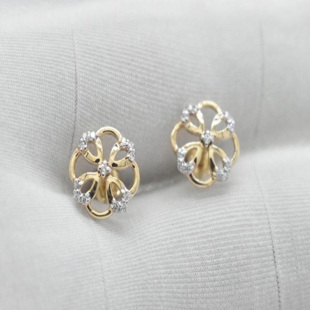 925 Sterling Silver Moissanite Antique Stud Earrings - 0.18 Carat Dazzling Gemstones, 1.48 Grams Lightweight Design, Luxurious Gold Plating