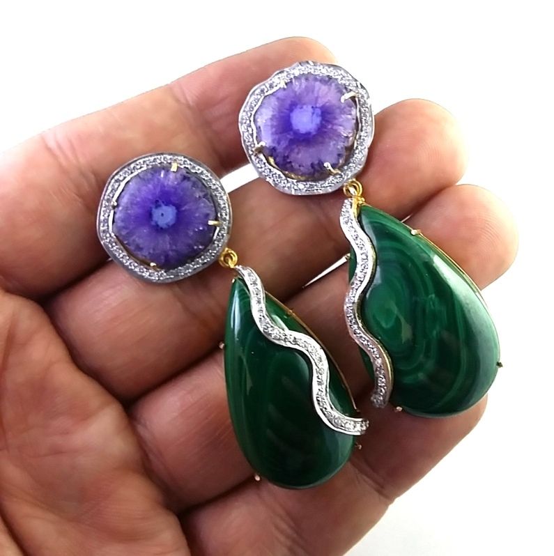 Malachite Silver Earring