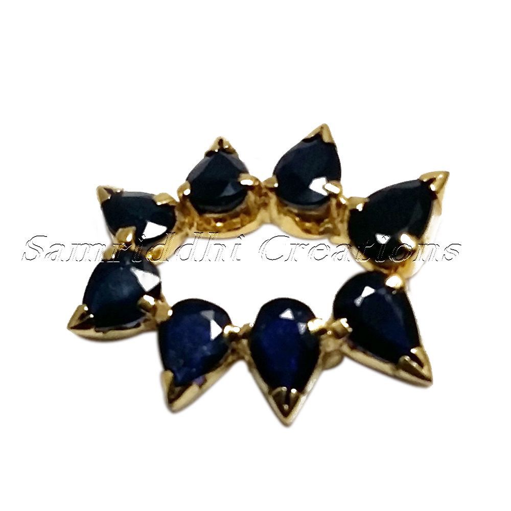 925 Sterling Silver Blue Sapphire Stud Ear Cuff Pair Jewelry