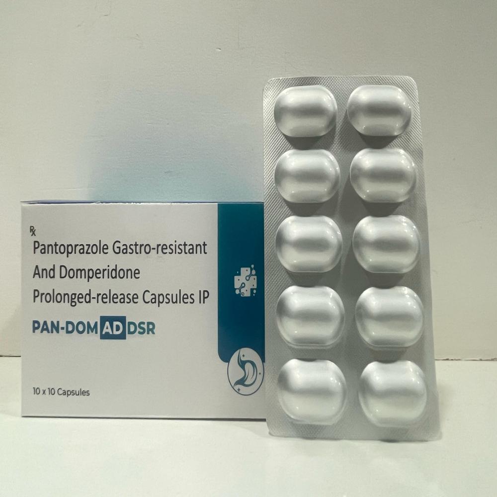 Pantoprazole Gastro-resistant And Domperidone Prolonged Release Capsules - 10 X 10 Pieces | Suitable For All, Drug Type: General Medicines, Store In Dry Place, Easy-to-swallow Form
