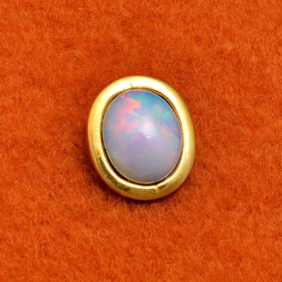 Matt Finish Gold Plated Sterling Silver Opal Gemstone Charm Pendant