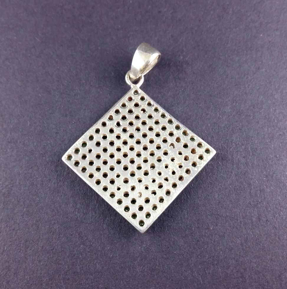 Silver Emerald Charm Pendant