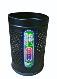 Open Top Black Coated dustbin 10x14  18LTR