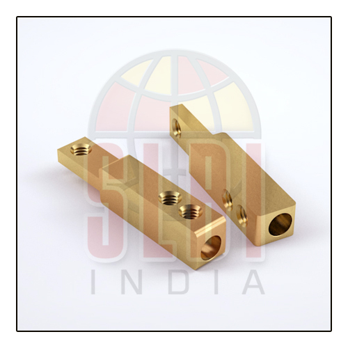 Brass Current Terminal Block - Brass IS 319 Type (I), Nickel Plated Finish | CNC Machined, Shock Proof, Prolonged Life Span, Easy to Handle, Customized Thread Options