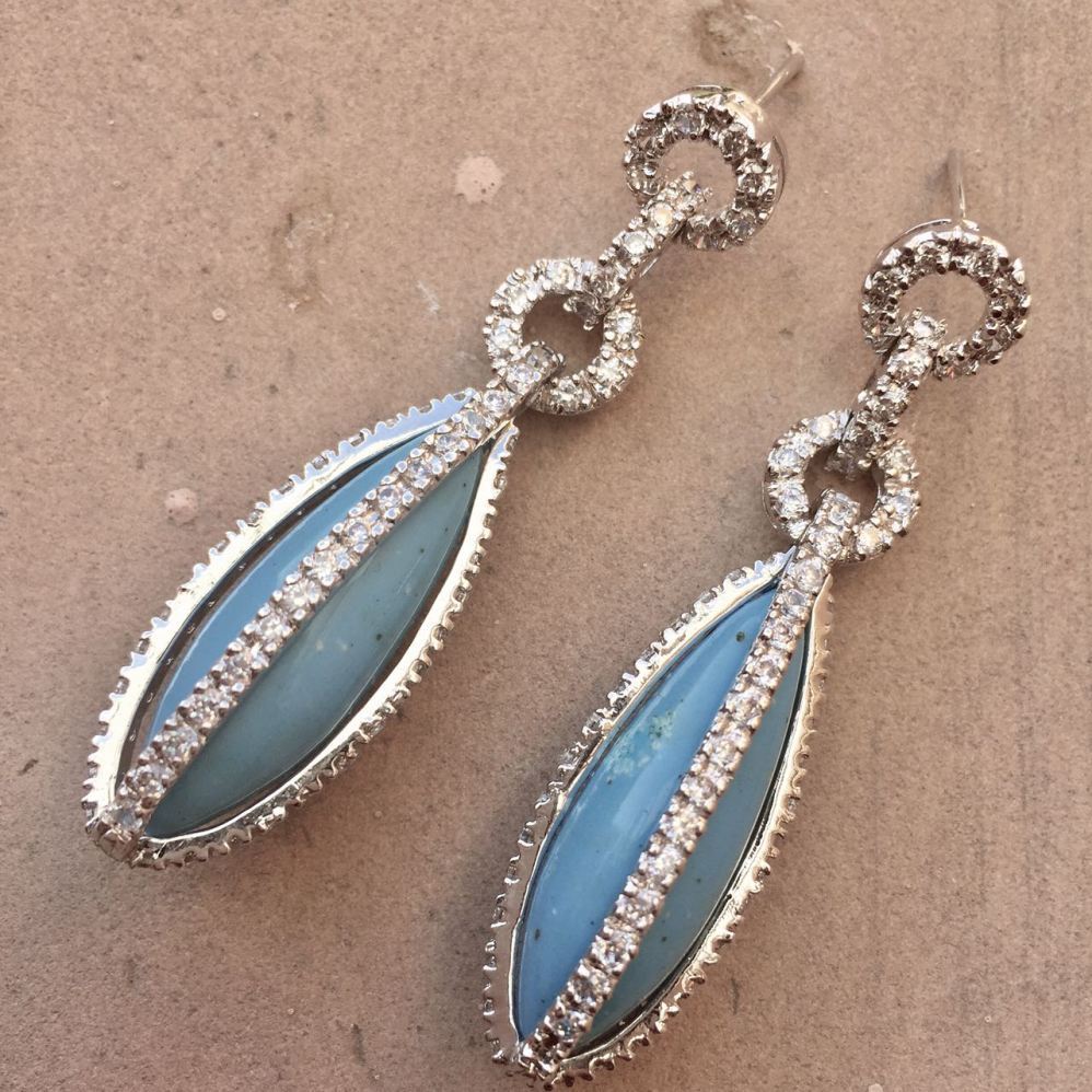 Turquoise Silver Earring - Color: Red