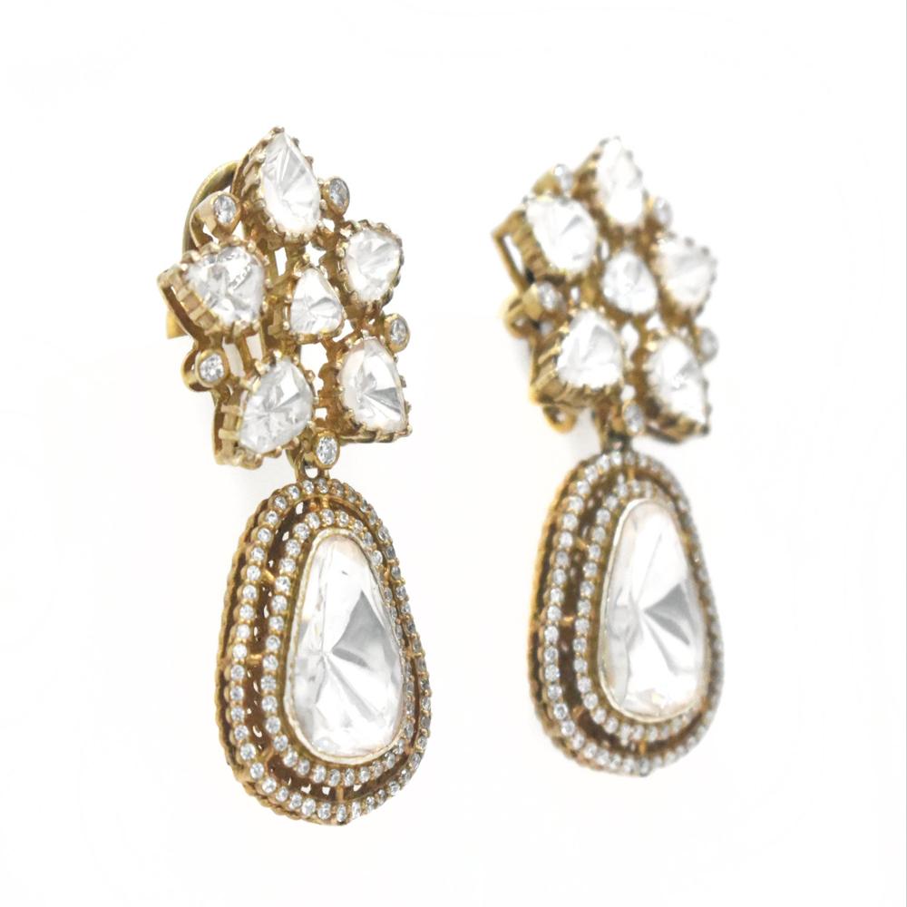 925 Sterling Silver Lab Moissanite Dangle Earrings